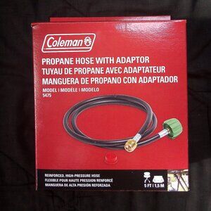 NEW Coleman Propane Hose With Adaptor 5' Ft